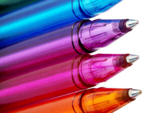 Various Colours of Ball Point Pens